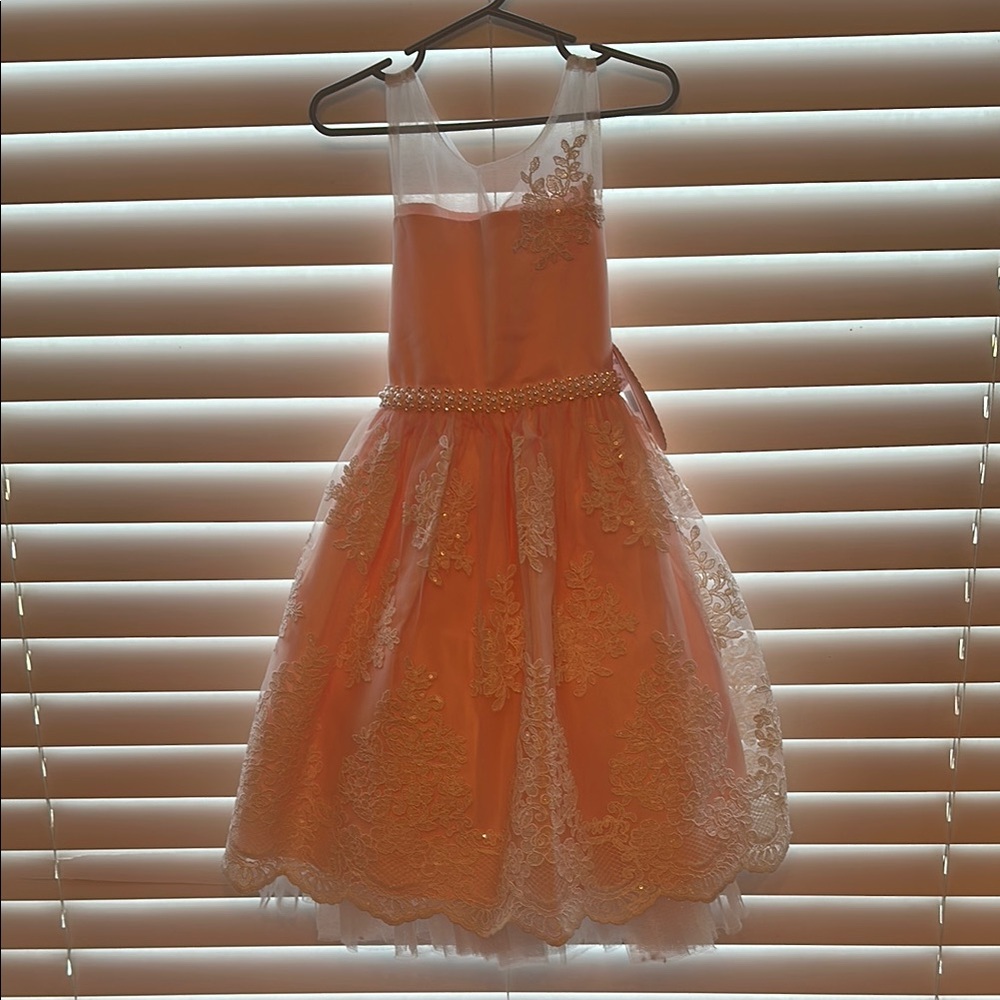 American Princess Orange Lace Formal Dress